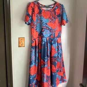 LuLaRoe Blue and orange dress